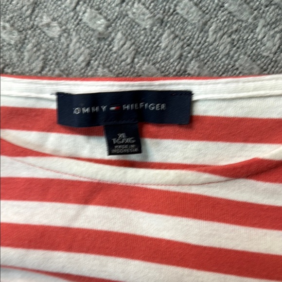 Tommy Hilfiger Red and White Boxy Short Sleeve Tee - Picture 5 of 6